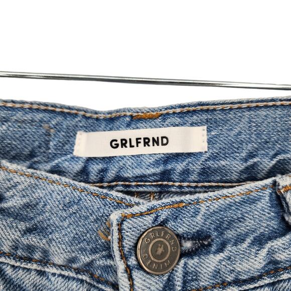 GRLFRND Button Fly Flare Leg High Rise Emily Jeans In Yellow Horizon Size 23 - Picture 3 of 6